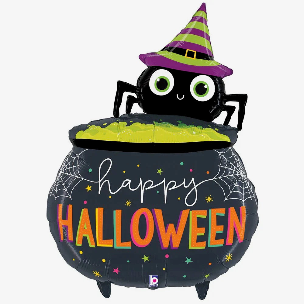 Betallic 34” Halloween Spider Cauldron Foil Mylar Balloon